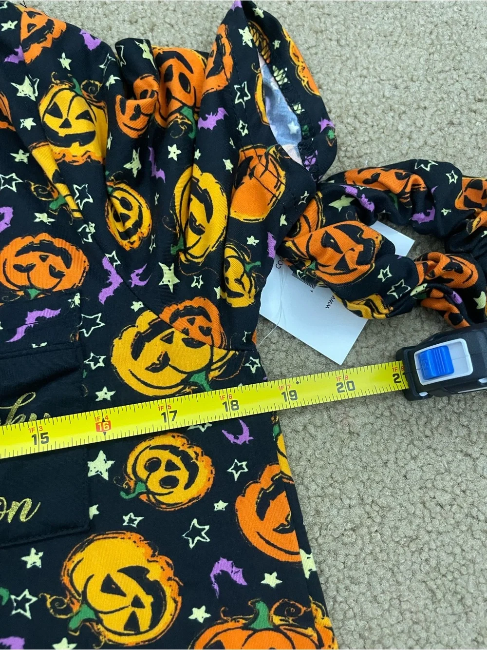 Women’s Halloween Pumpkin jack-o’-lantern Pajama Set - Black & Orange
